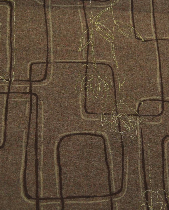 Ткань Шерсть Пальтовая 1975 цвет коричневый геометрический картинка