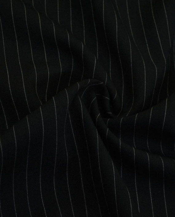 Ткань Шерсть Костюмная 2000 цвет черный полоска картинка