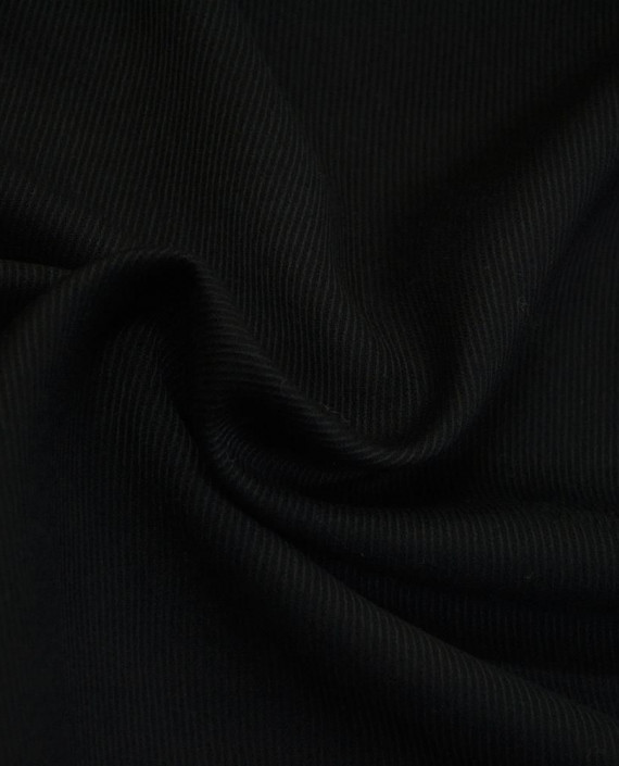 Ткань Шерсть Костюмная 2052 цвет черный полоска картинка