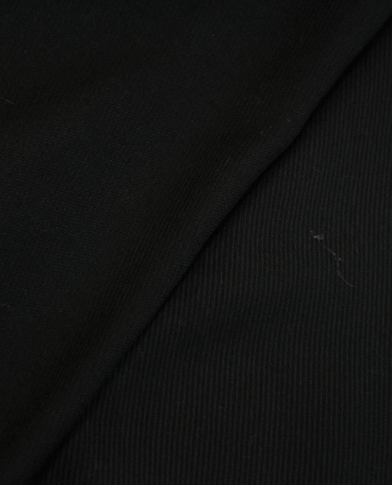 Ткань Шерсть Костюмная 2052 цвет черный полоска картинка 2