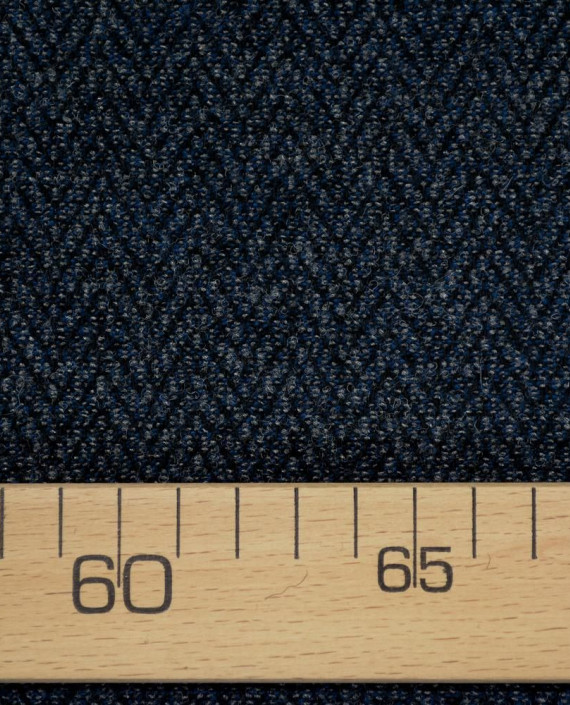 Ткань Шерсть Костюмная 2083 цвет синий геометрический картинка 1