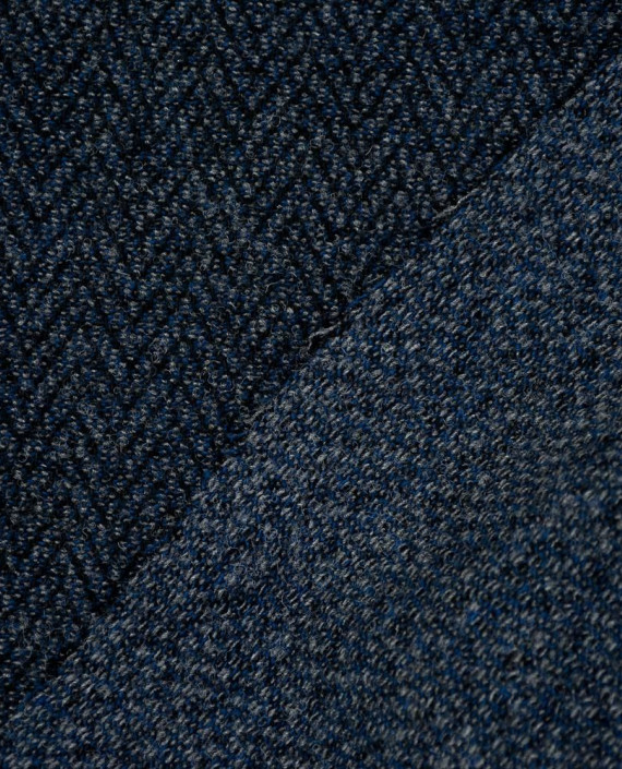 Ткань Шерсть Костюмная 2083 цвет синий геометрический картинка 2