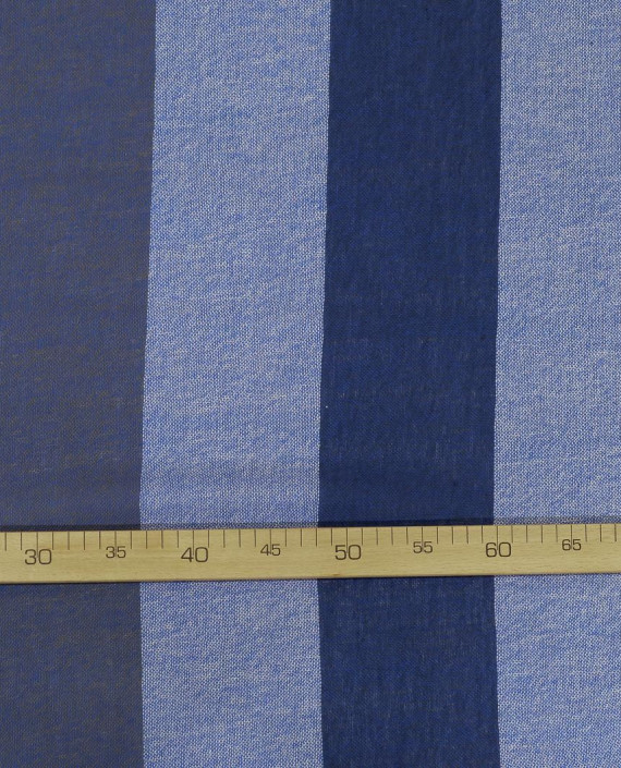 Ткань Шерсть Костюмная Марлевка Купон 2097 цвет синий клетка картинка 2