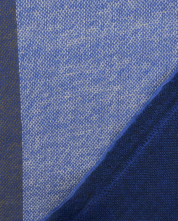 Ткань Шерсть Костюмная Марлевка Купон 2097 цвет синий клетка картинка 1