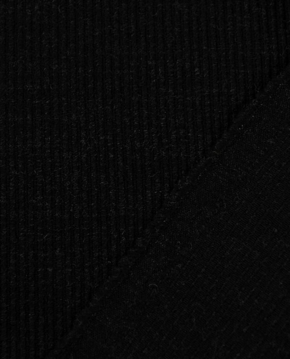 Ткань Шерсть Костюмная 2098 цвет черный полоска картинка 1