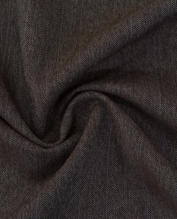 Ткань Шерсть Костюмная 2104 цвет коричневый полоска картинка