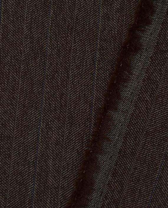 Ткань Шерсть Костюмная 2104 цвет коричневый полоска картинка 2