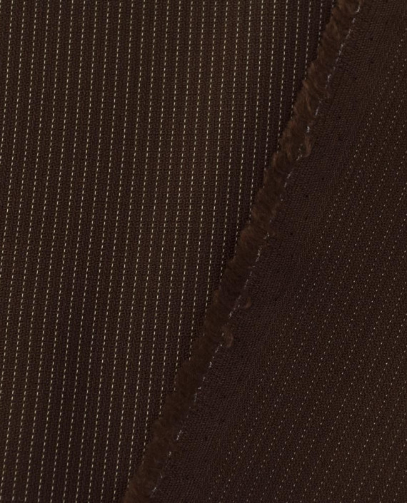Шерсть Костюмная 2123 цвет коричневый полоска картинка 2
