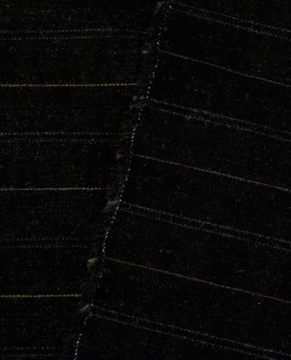 Ткань Шерсть Костюмная 2136 цвет черный полоска картинка 1