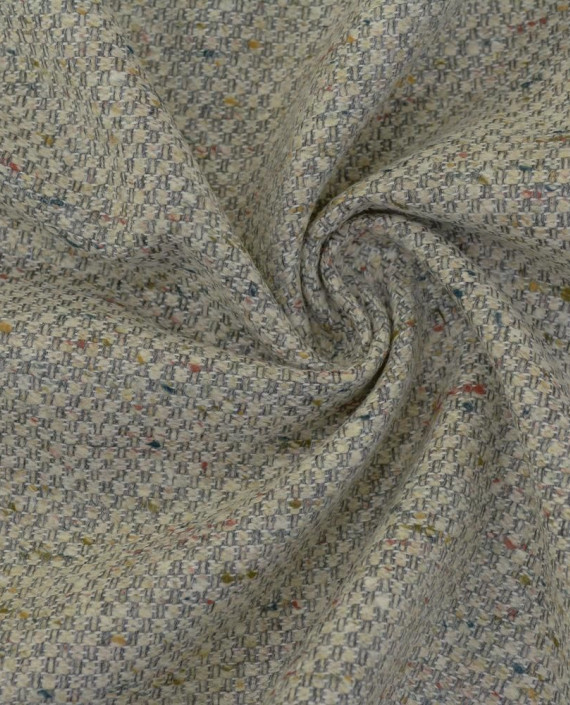Ткань Шерсть Костюмная 2143 цвет бежевый геометрический картинка