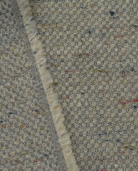 Ткань Шерсть Костюмная 2143 цвет бежевый геометрический картинка 2