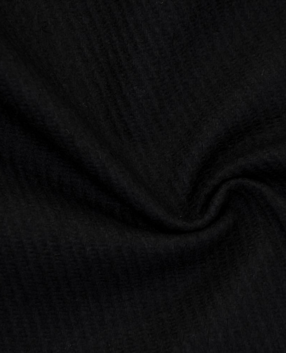 Ткань Шерсть Пальтовая 2194 цвет черный полоска картинка