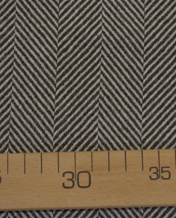 Ткань Шерсть Пальтовая 2205 цвет коричневый геометрический картинка 1