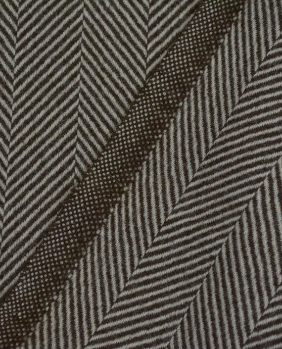 Ткань Шерсть Пальтовая 2205 цвет коричневый геометрический картинка 2