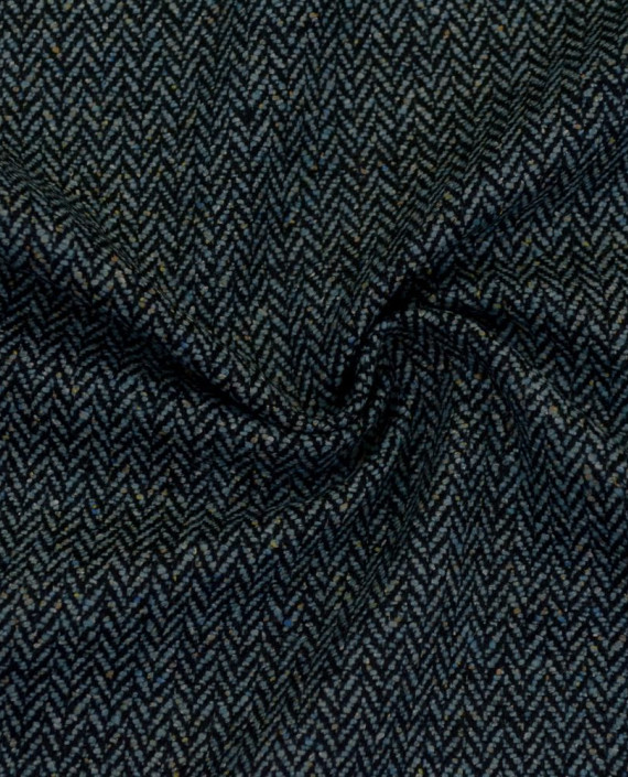 Ткань Шерсть Костюмная 2253 цвет голубой геометрический картинка