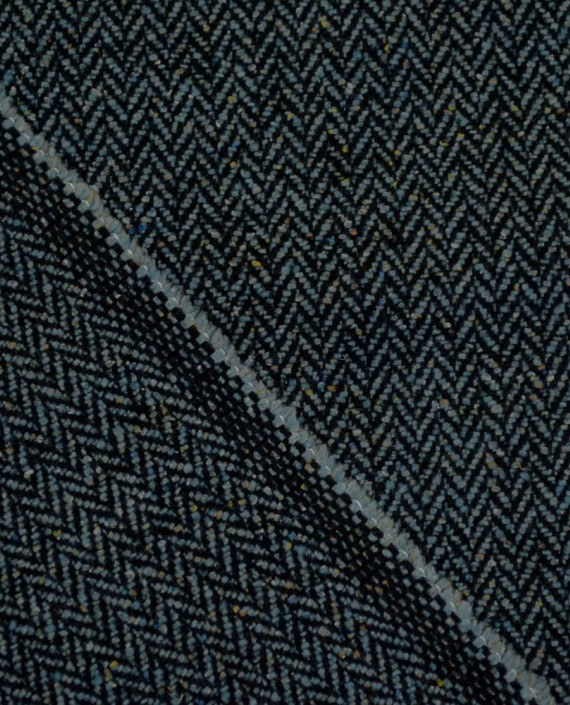 Ткань Шерсть Костюмная 2253 цвет голубой геометрический картинка 2