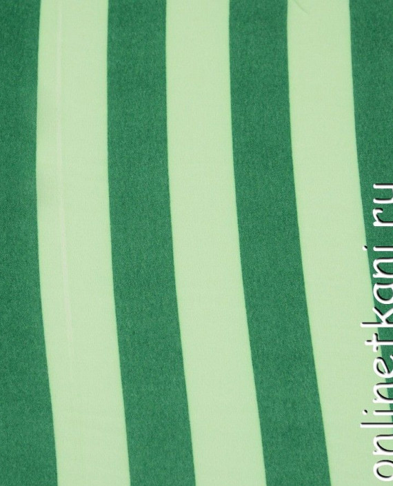 Ткань Шифон Набивной 0201 цвет зеленый в полоску картинка