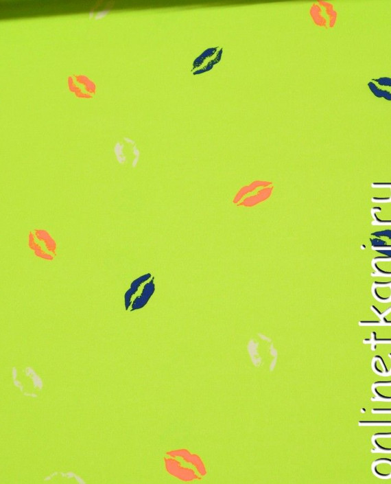Ткань Шифон Набивной 0204 цвет зеленый абстрактный картинка