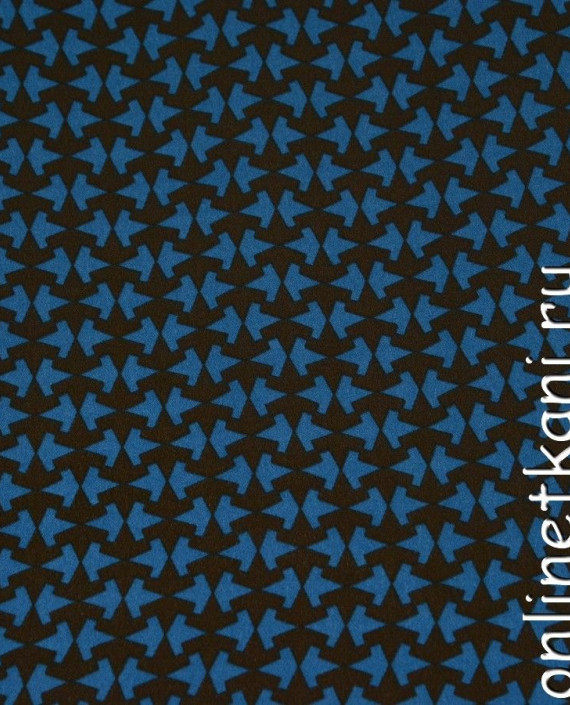 Ткань Шифон Набивной 0223 цвет синий геометрический картинка