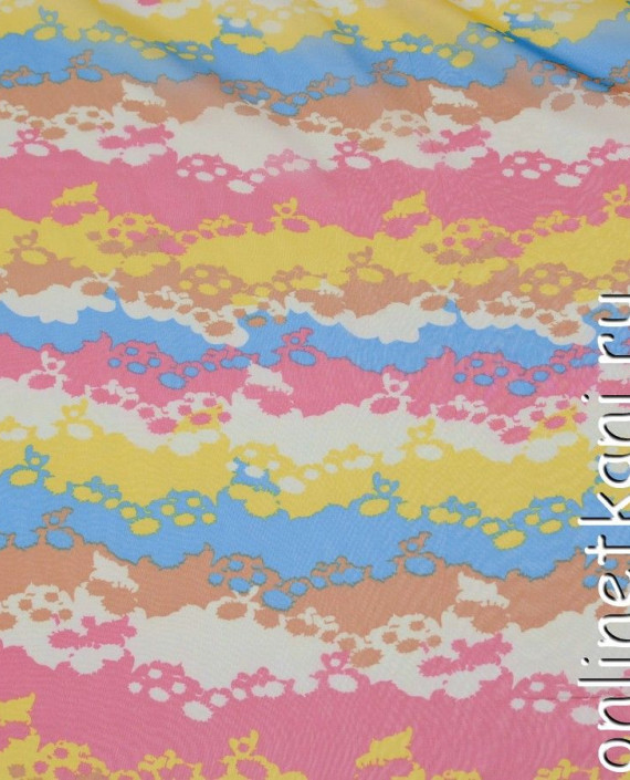 Ткань Шифон Набивной 0225 цвет разноцветный абстрактный картинка