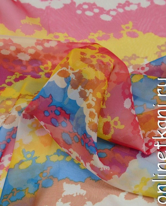 Ткань Шифон Набивной 0225 цвет разноцветный абстрактный картинка 2