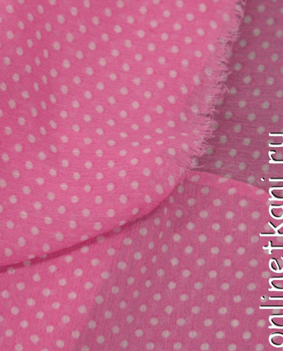 Ткань Шифон Набивной 0272 цвет розовый в горошек картинка
