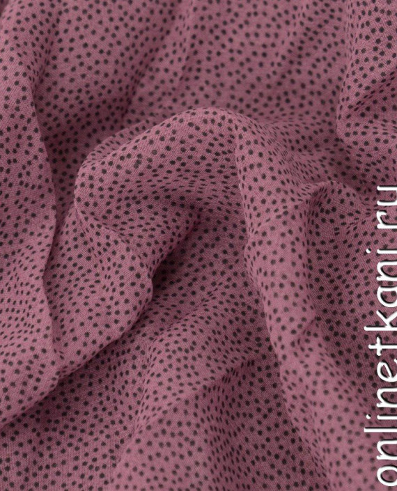 Ткань Шифон Набивной 0273 цвет бордовый в горошек картинка 1