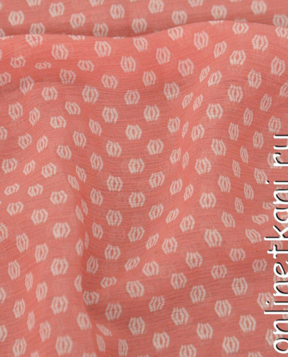 Ткань Шифон Набивной 0276 цвет розовый абстрактный картинка 2