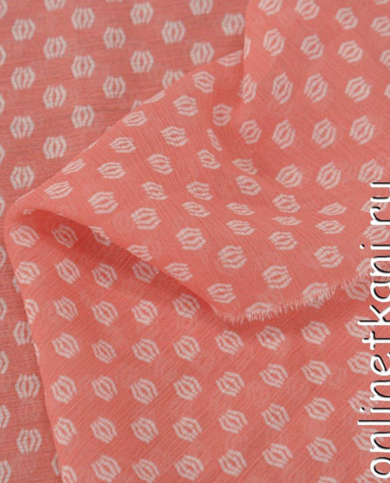 Последний отрез-3м Ткань Шифон Набивной 10276 цвет розовый абстрактный картинка