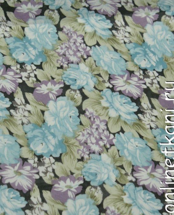Ткань Шифон Набивной 0289 цвет разноцветный цветочный картинка 2