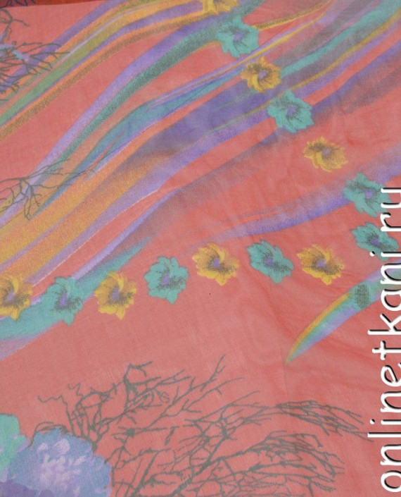 Ткань Шифон Набивной 0306 цвет разноцветный абстрактный картинка 2