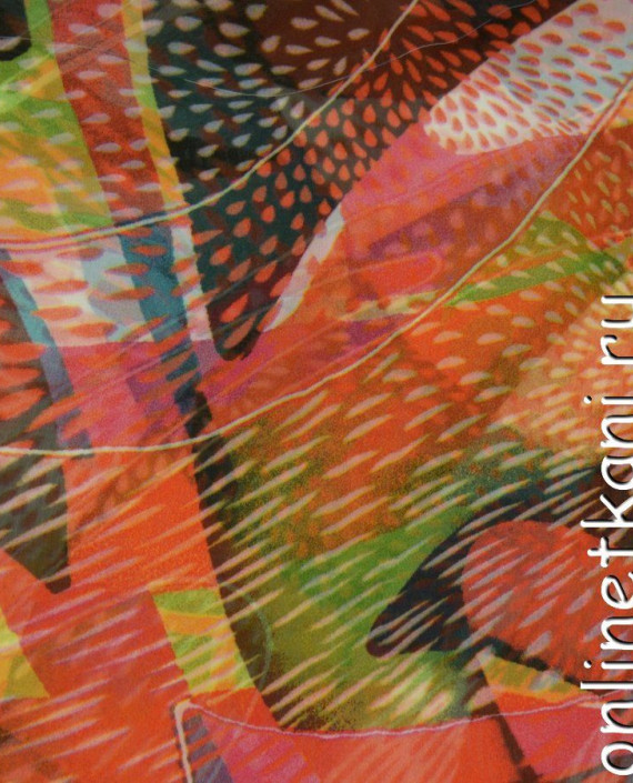 Ткань Шифон Набивной 0309 цвет разноцветный абстрактный картинка 2