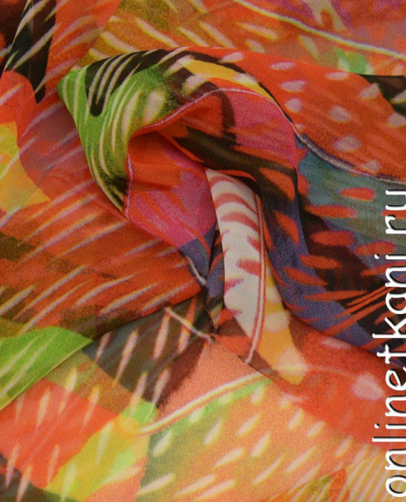 Ткань Шифон Набивной 0309 цвет разноцветный абстрактный картинка