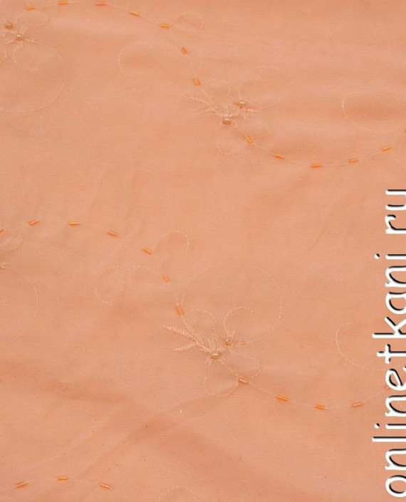Ткань Шифон Набивной 0314 цвет оранжевый картинка 1