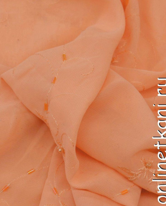 Ткань Шифон Набивной 0314 цвет оранжевый картинка