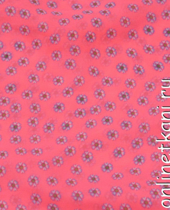 Ткань Шифон Набивной 0316 цвет розовый цветочный картинка 1