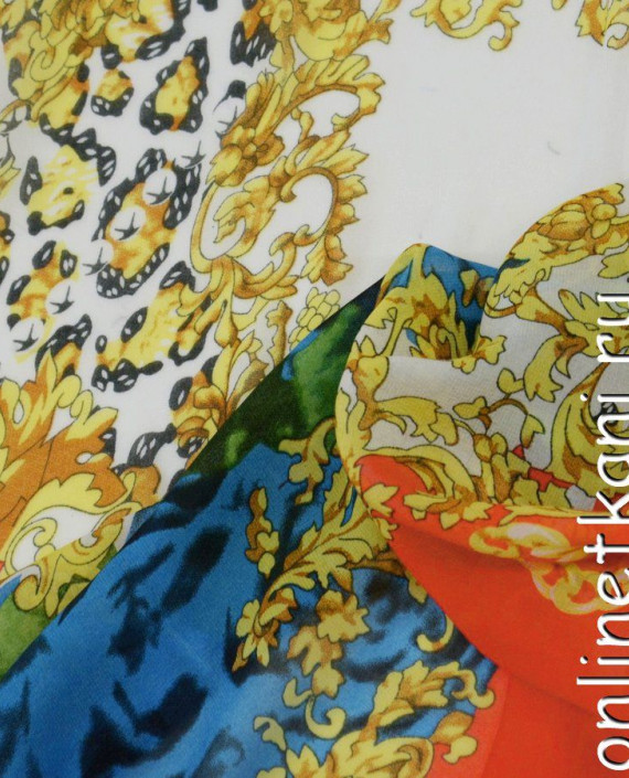 Последний отрез-2м Ткань Шифон Набивной 10317 цвет разноцветный абстрактный картинка