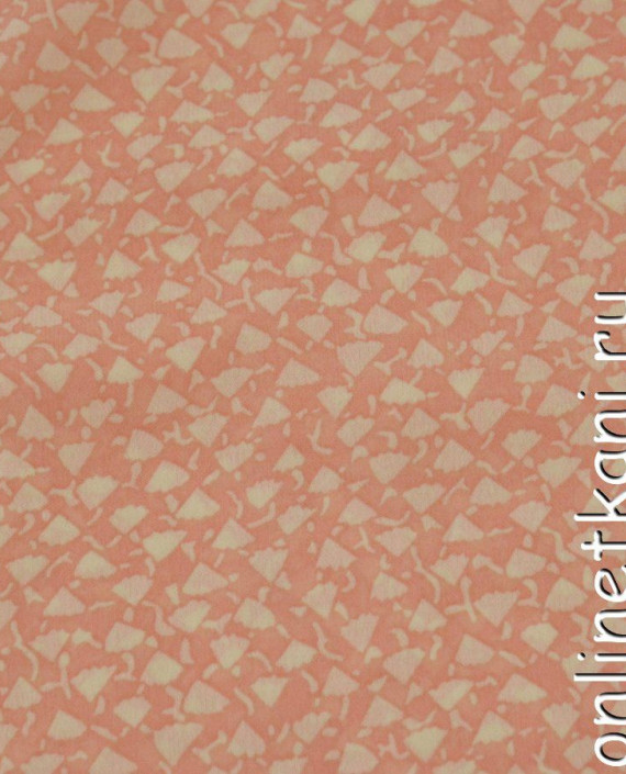 Ткань Шифон Набивной 0319 цвет оранжевый геометрический картинка 2