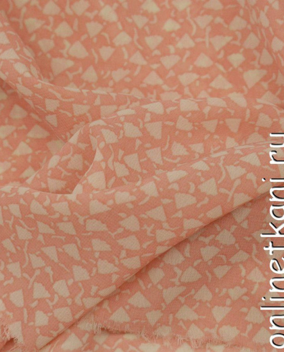 Ткань Шифон Набивной 0319 цвет оранжевый геометрический картинка