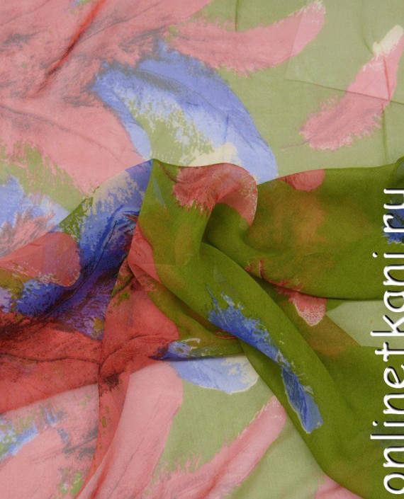 Ткань Шифон Набивной 0322 цвет разноцветный абстрактный картинка 2