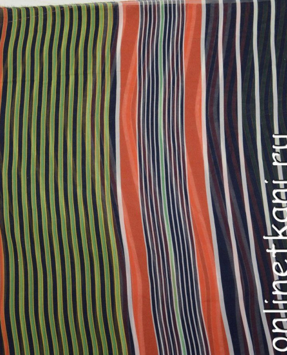 Ткань Шифон Набивной 0326 цвет разноцветный в полоску картинка 2