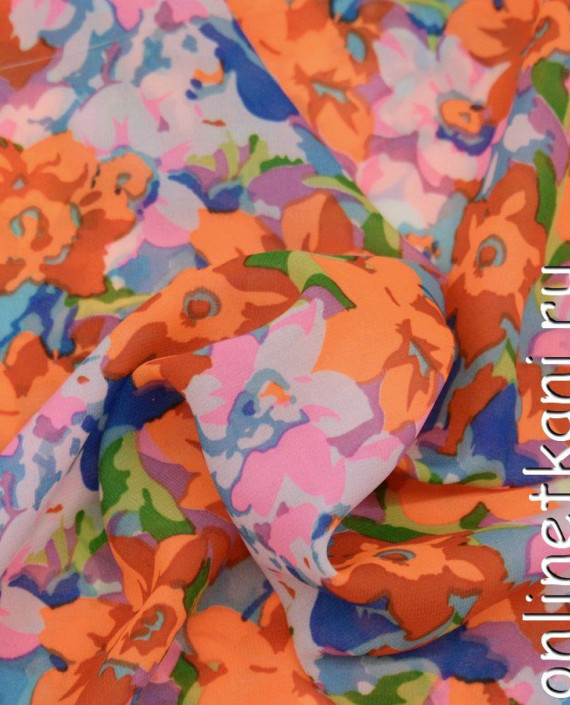 Ткань Шифон Набивной 0327 цвет разноцветный цветочный картинка