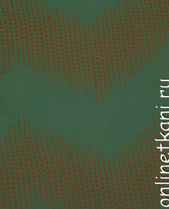 Ткань Шифон Набивной 0329 цвет зеленый геометрический картинка 1
