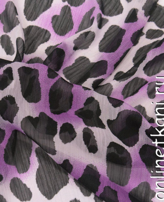 Ткань Шифон Набивной 0333 цвет фиолетовый меланж картинка
