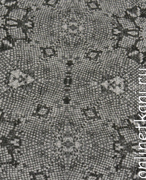 Ткань Шифон Набивной 0340 цвет серый абстрактный картинка 1