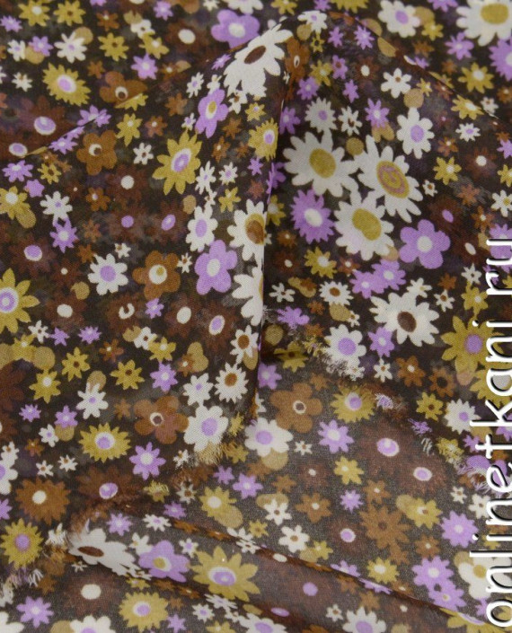 Ткань Шифон Набивной 0354 цвет разноцветный цветочный картинка 1