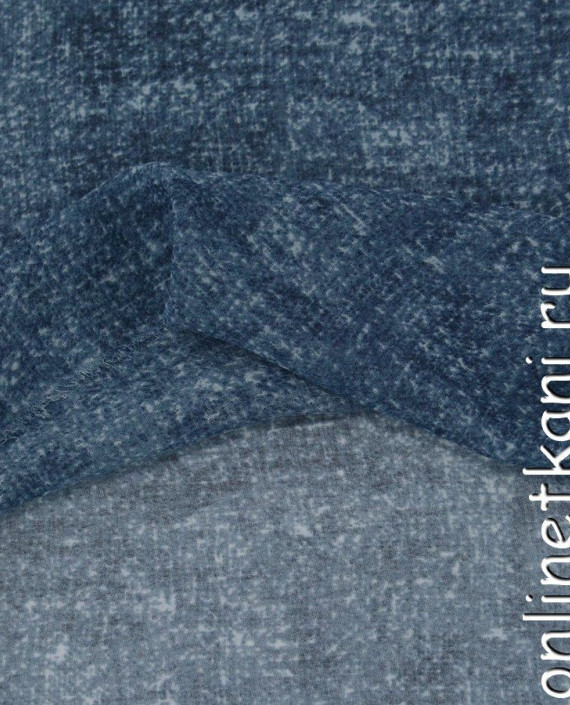 Ткань Шифон Набивной 0359 цвет синий абстрактный картинка