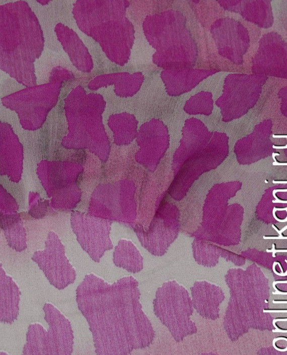 Ткань Шифон Набивной 0363 цвет сиреневый леопардовый картинка
