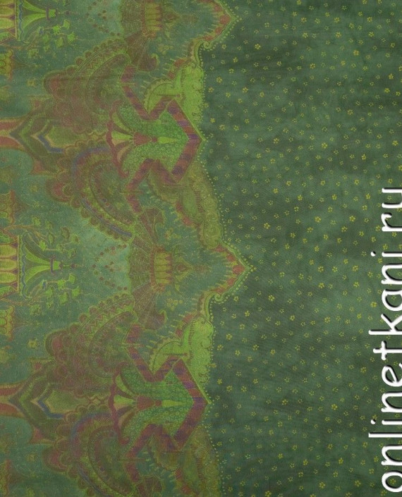 Ткань Шифон Набивной 0401 цвет зеленый абстрактный картинка