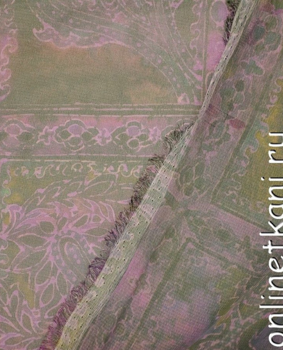 Ткань Шифон Набивной 0396 цвет фиолетовый абстрактный картинка 2
